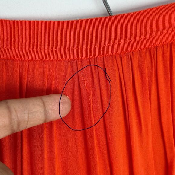 Ann Taylor Loft Pleated Long Maxi Skirt Orange Size 4 Lined - Picture 5 of 16
